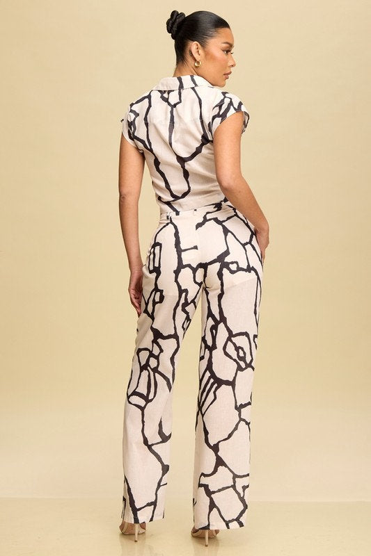 Alexa Short Sleeve Top&Pants Set