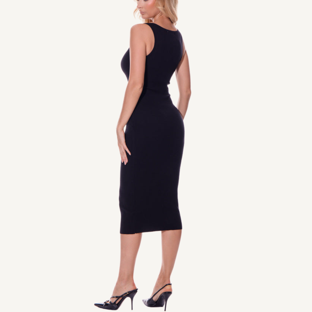 Classic Black Midi Dress