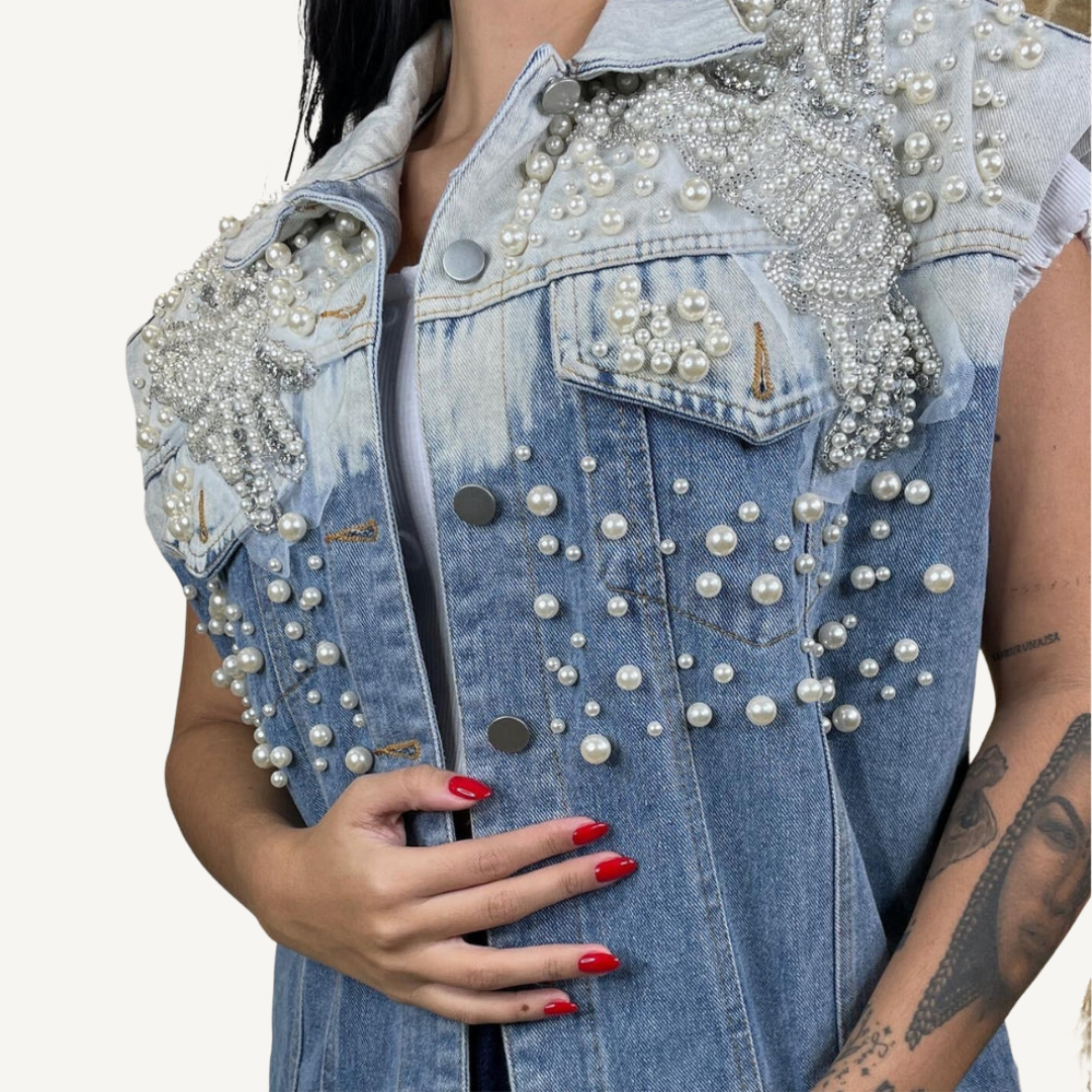 Denim Jacket with Perla