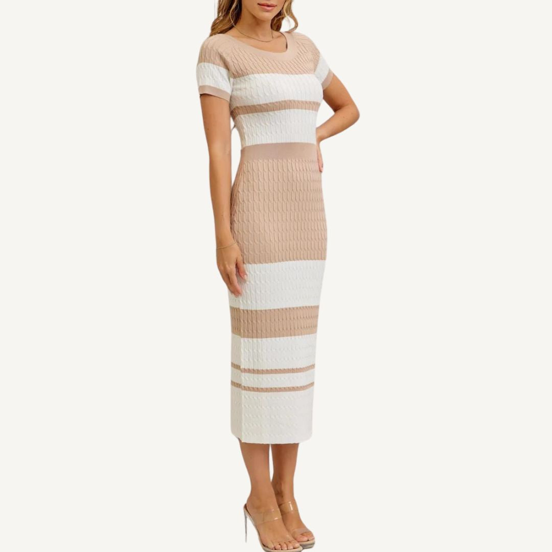 Stripe Knit Midi Dress