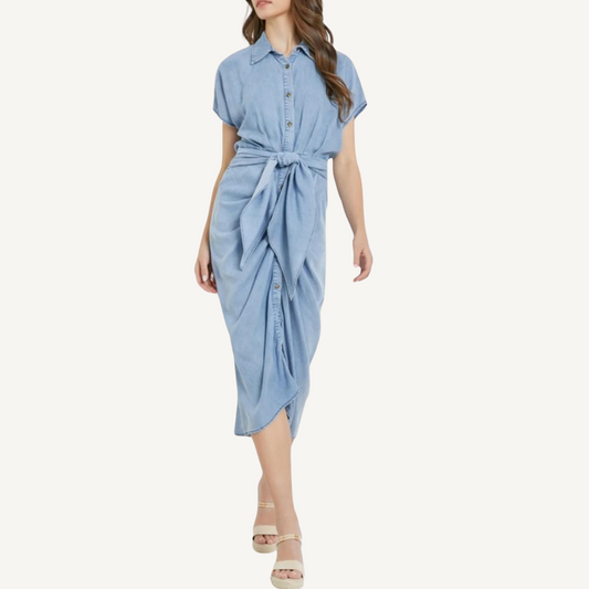 DENIM MIDI DRESS