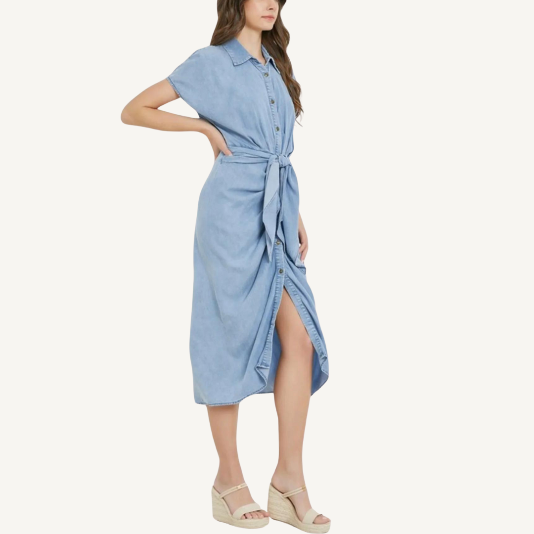 DENIM MIDI DRESS