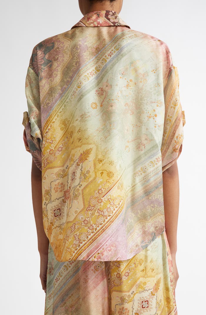 Tallow Relaxed Silk Button-Up Shirt set