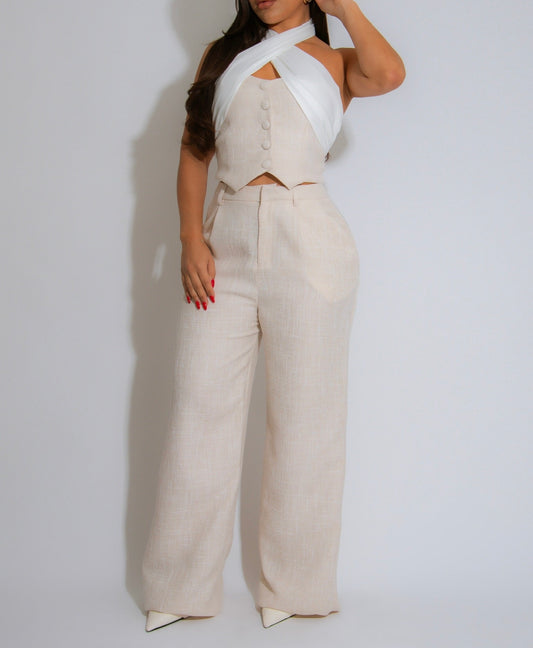 Ary Elegance Pant Set Nude