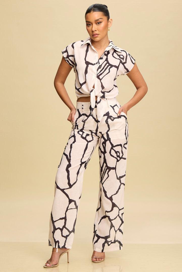 Alexa Short Sleeve Top&Pants Set